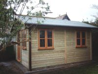 8 x 12 Office building with garden office door and windows. Customer lined & insulated after we assembled on site. 